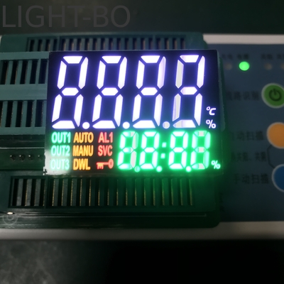 Multicolor dubbelrij vier-cijferig 7-segment led display voor besturingsinstrumenten