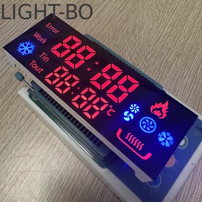 Op maat gemaakte 7 segment LED-display met gemeenschappelijke anode Ultra Rood/Blau voor gaskokercontroller