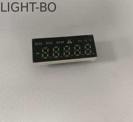 Op maat gemaakte rode/zuivere groene/gele 5-cijferige LED-scherm met 7 segmenten gemeenschappelijke anode voor frequentiekonverter