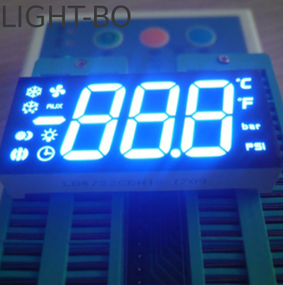 Ultra bright blue customized Triple Digit 7 Segment LED Display Common anode for Refrigerator Control