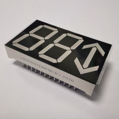 Ultrahelderblauw 0,8 inch (22,0 mm) 3-cijferig + pijl 7-segment gemeenschappelijk anode LED-display voor liften/liftvloerindicatoren