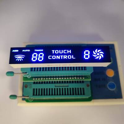 Aangepaste blauwe 7-segment LED-display-aanraakknop voor temperatuurregeling