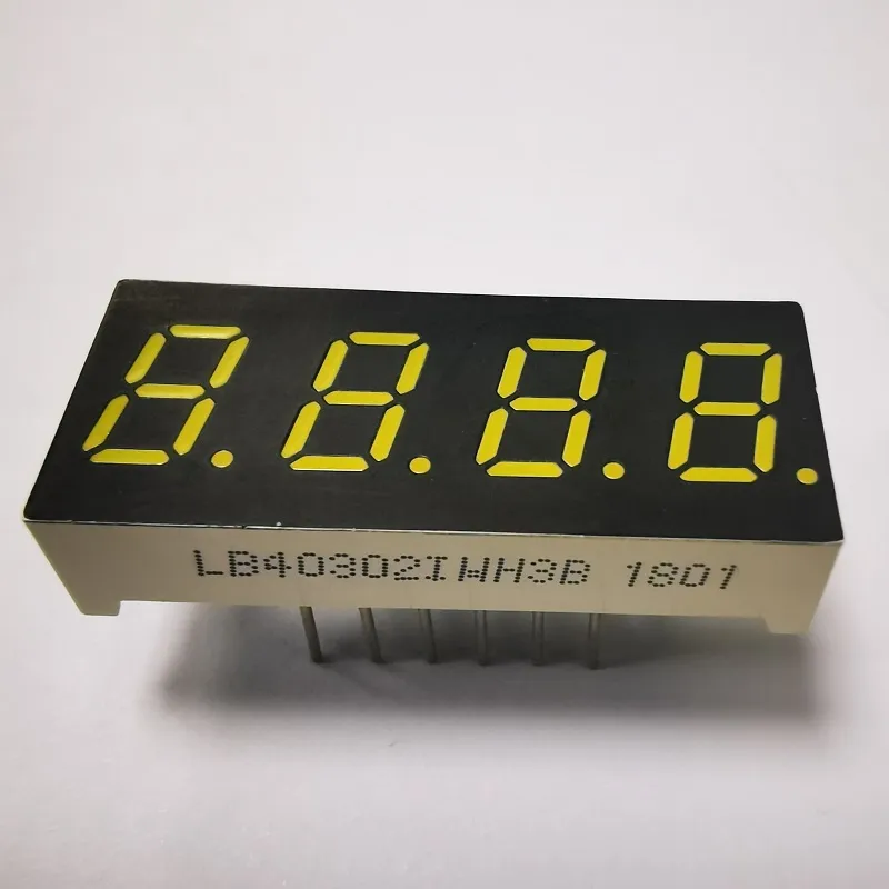 Wit 7,62 mm 4Digit 7 Segment LED Display Gemeenschappelijke anode voor temperatuurindicator 1