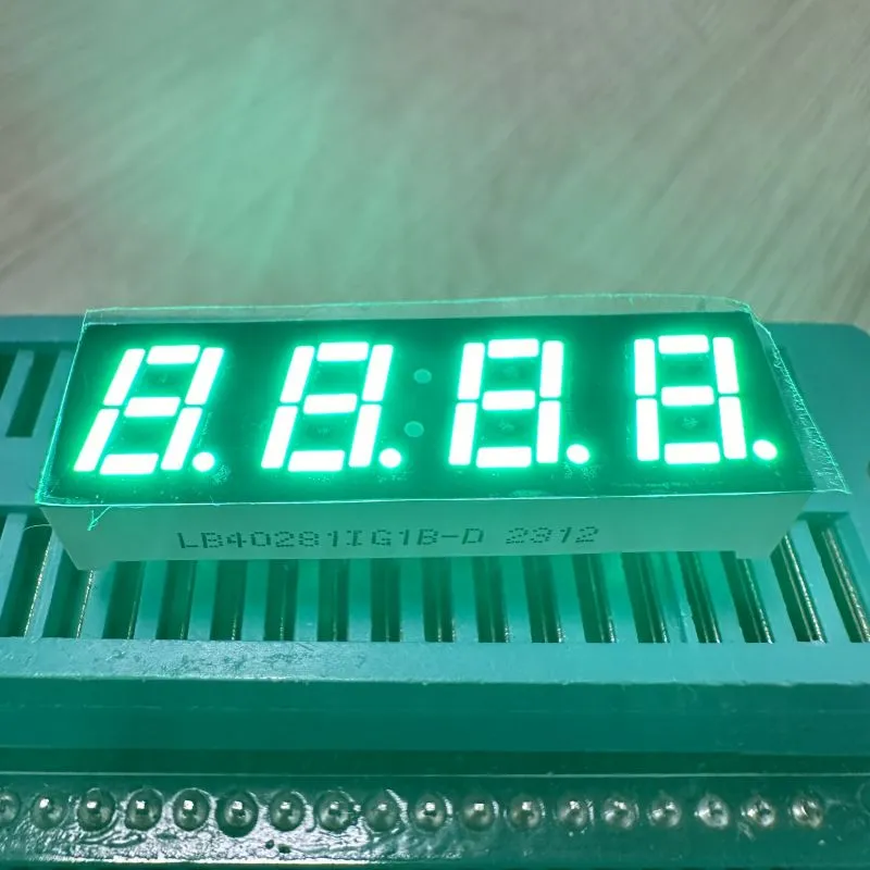 LED-scherm 7 Segment 4 Digit Pure Green Common Cathode voor temperatuurvochtigheid 0
