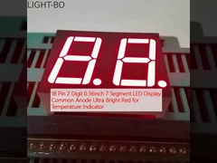 18 pin 2 cijfers 0,56 inch 7 segment LED-display Gewone anode Ultra Bright Red voor temperatuurindicator