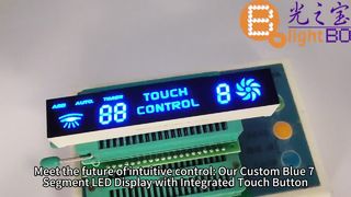 Aangepaste blauwe 7-segment LED-display-aanraakknop voor temperatuurregeling