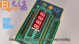 4-cijferig, ultrahelder rood 7-segment LED-display voor instrumentenpanelen